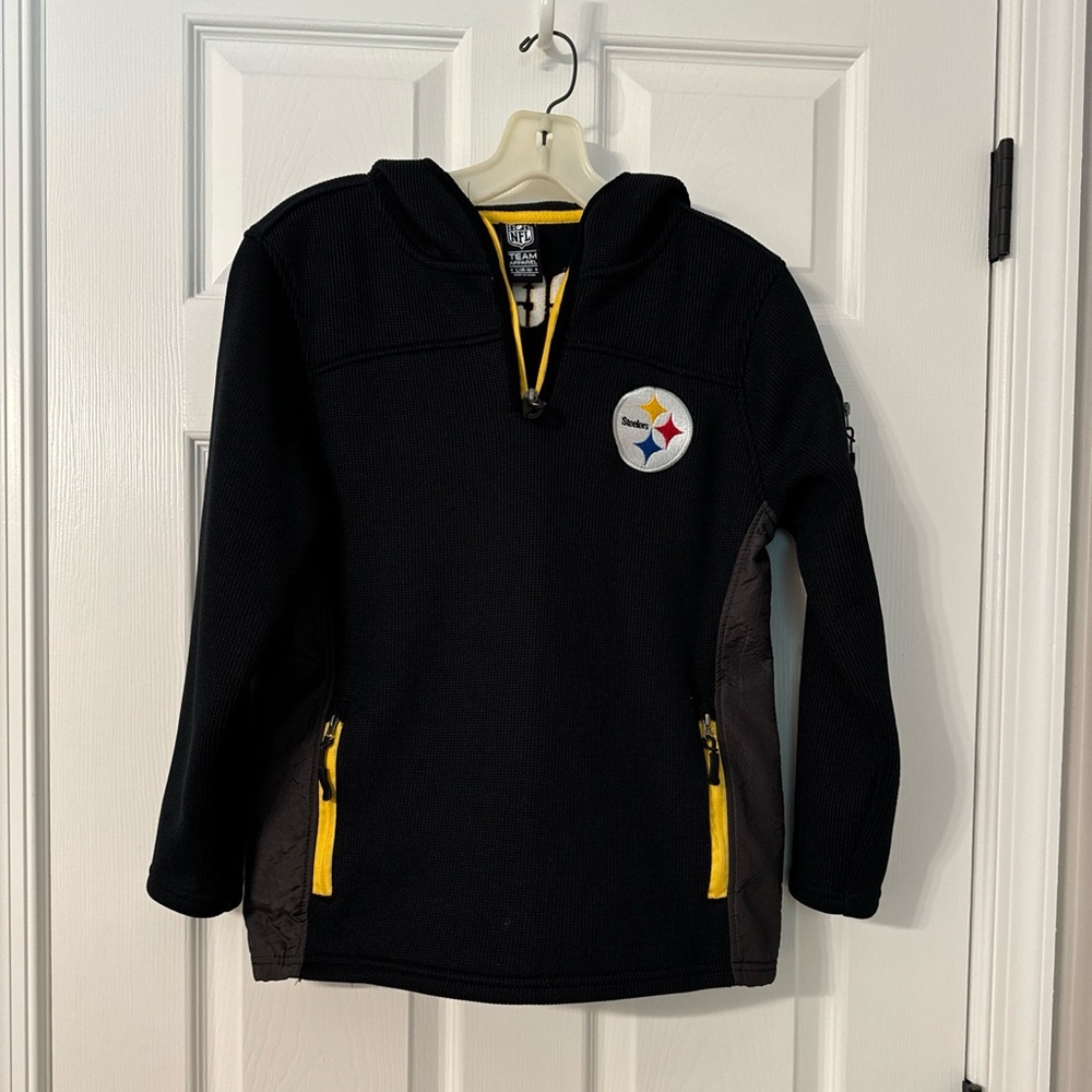 NFL Team Apparel Pittsburgh Steelers Fleece Lined Black Yellow Jacket Sz. 14-16